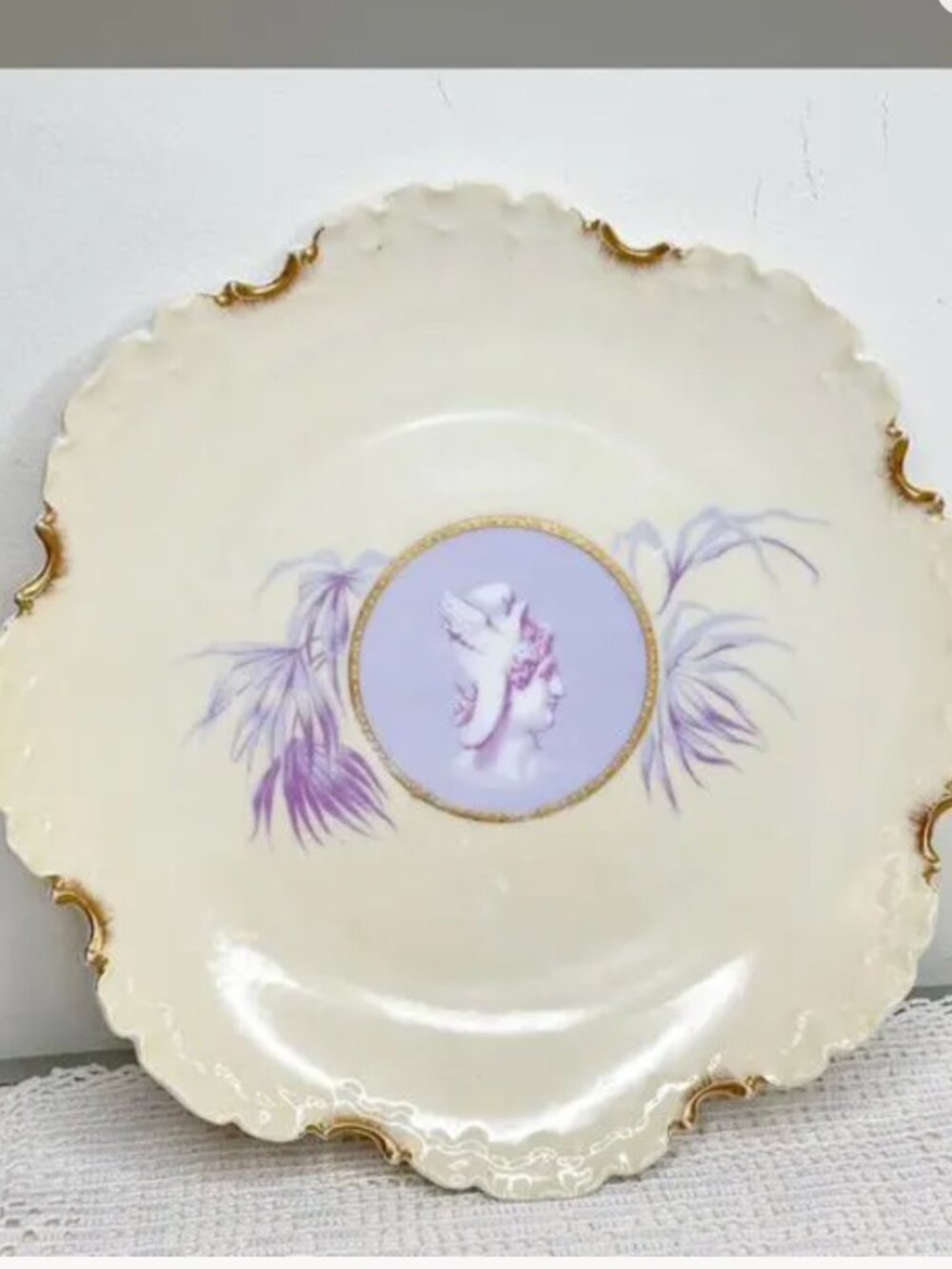 Antique 1890s Rosenthal Monbijou Cameo Germany Perseus Greek God Mythology 9" Pl